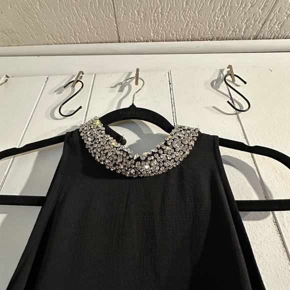 ANTHROPOLOGIE NWT Black mini dress with Embellished Collar - Picture 3 of 7